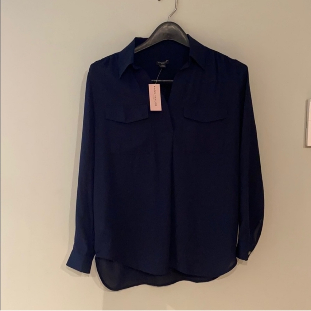 Ann Taylor Midnight Blue Blouse